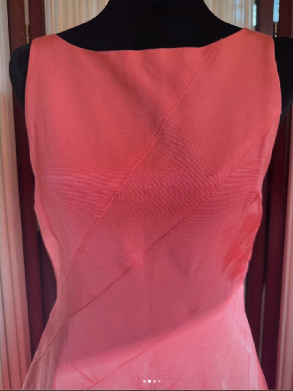 REISS Classic Sleeveless Coral Pink Fit & Flare Dress S - Picture 2 of 5